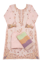 Blush Prism Suit laid flat on white with its folded trousers and dupatta