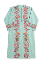 Garland Kurta in mint laid flat on white